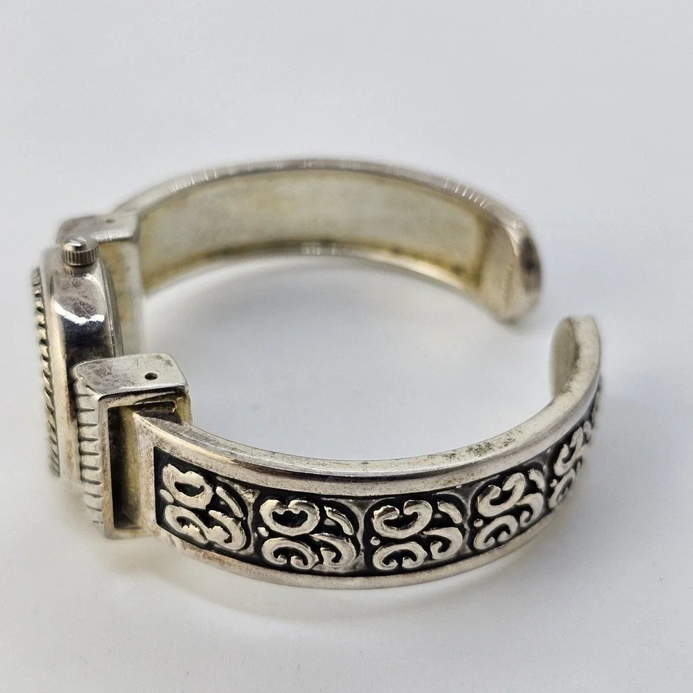 Women's Cuff Bracelet Watch 24MM Gray Dial Black Gray‎ Bracelet 5.5